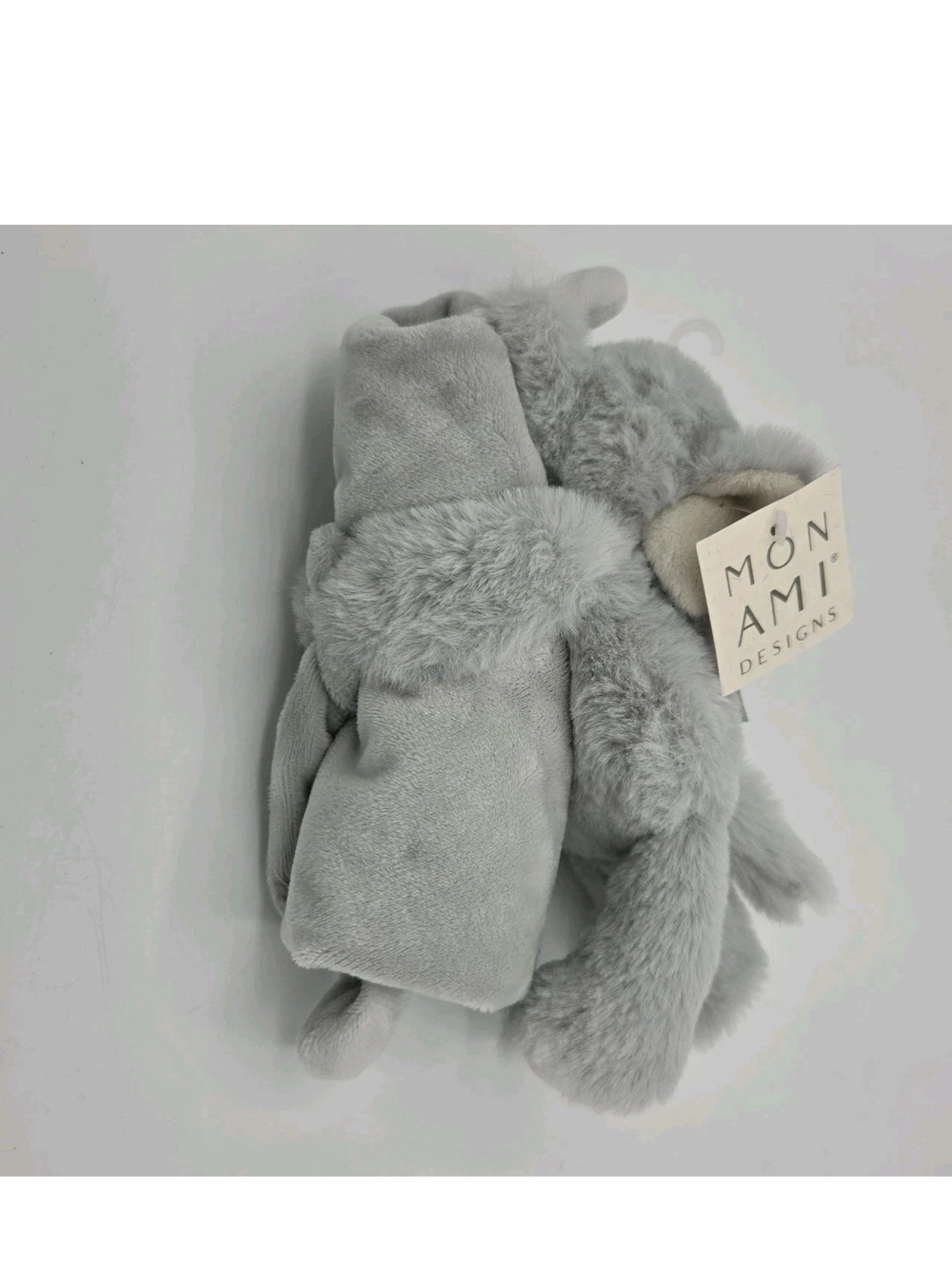 Mon Ami Designs Ozzy Gray Elephant Knotted Security Blanket Lovey Plush New NWT